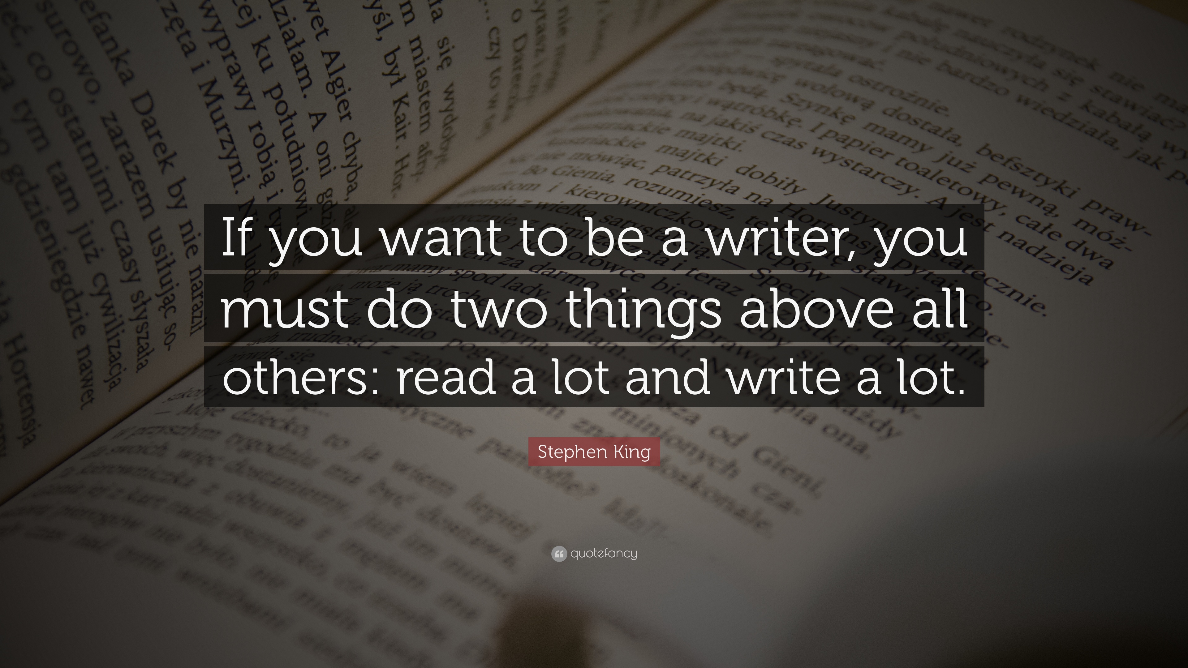 Stephen King If You Want to be A Writer Quote